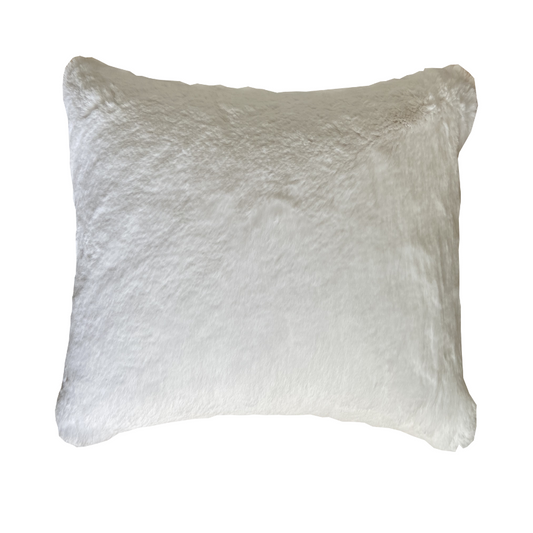 Coussin de sol en fausse fourrure Maison Prélonge  140 x 140 cm - blanc